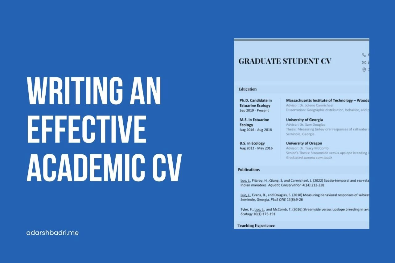 Writing An Effective Academic CV A Guide For 2023 Adarsh Badri   Academic CV Adarsh.webp